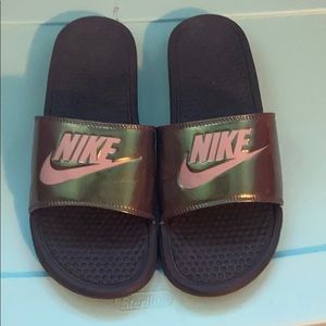 holographic nike slides